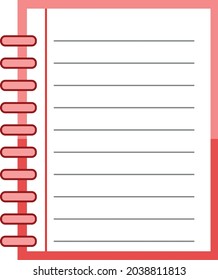 Vector illustration of a simple pink notebook.