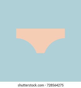 Vector illustration of simple pink panties on blue background