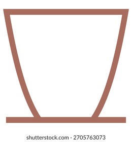 Ilustración vectorial de un ícono de maceta de planta simple. estilo de dibujo de línea. color marrón.