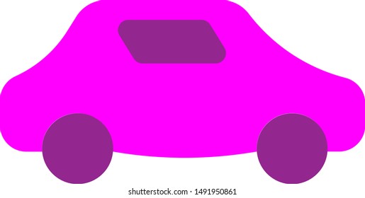 Vector illustration of simple purple car