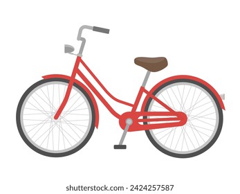 Vector illustration of simple red bicycle