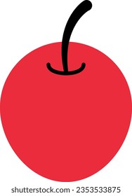 Vector illustration of a simple red fruit. Apple.