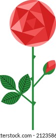 Ilustración vectorial de una rosa roja simple