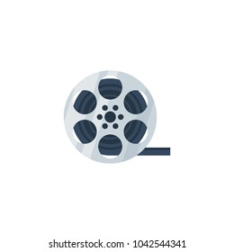 Vector illustration, simple reel of film tape  icon isolated on a white background. 
