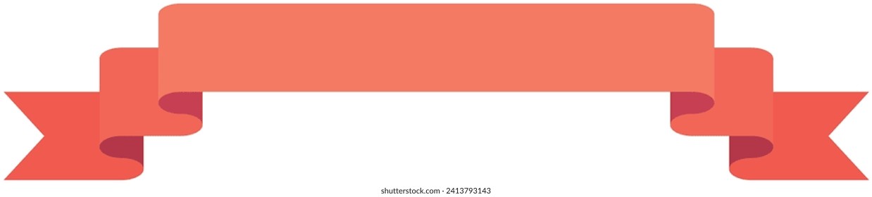 Vector illustration of Simple ribbon 4  (red)
