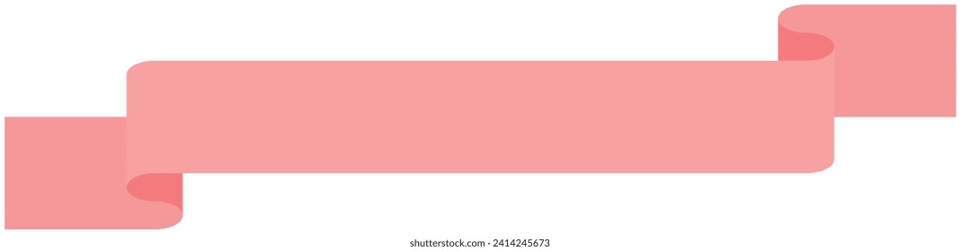 Vector illustration of Simple ribbon 5  (pink)
