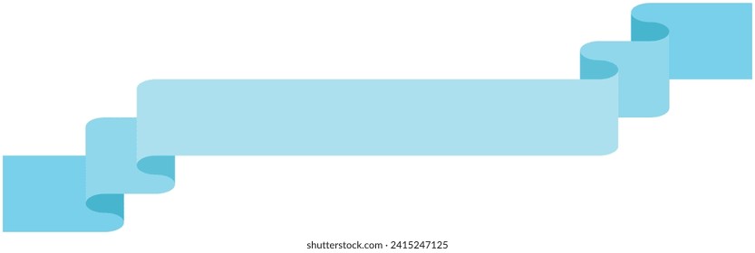 Vector illustration of Simple ribbon 7 (light blue)