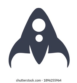 ilustración vectorial del icono de la mascota de cohetes simple.  diseño minimalista plano eps 10.