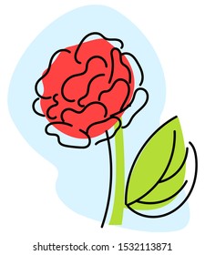 Vector illustration of a simple rose. Contour and offset color are used. Can be used in postcards, banners, posters, invitations. 