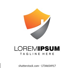 Un vector Ilustración del logotipo del escudo doméstico seguro 