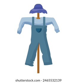 Vector illustration of a simple scarecrow icon, ideal for farm and agriculture themes