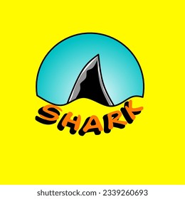 Vector illustration of a simple shark, caracter, symbol, or icon