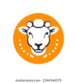 Vector illustration of a simple sheep head logo concept