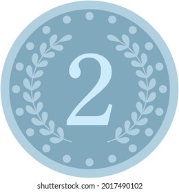 Ilustración vectorial de una simple medalla de plata