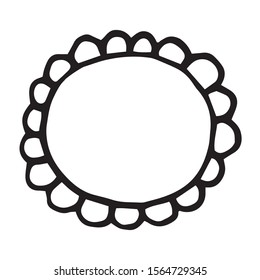 Vector illustration. Simple single flower isolated on white background. Hand drawn bloom doodle clipart.