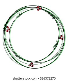 Vector illustration of a simple sketch christmas circle