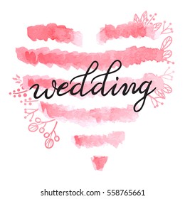 Vector illustration of a simple sketch striped heart for wedding