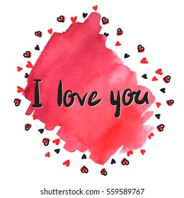 Vector illustration of a simple sketch text "I love you"