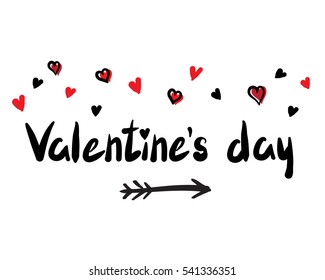 Vector illustration of a simple sketch to Valentine's day