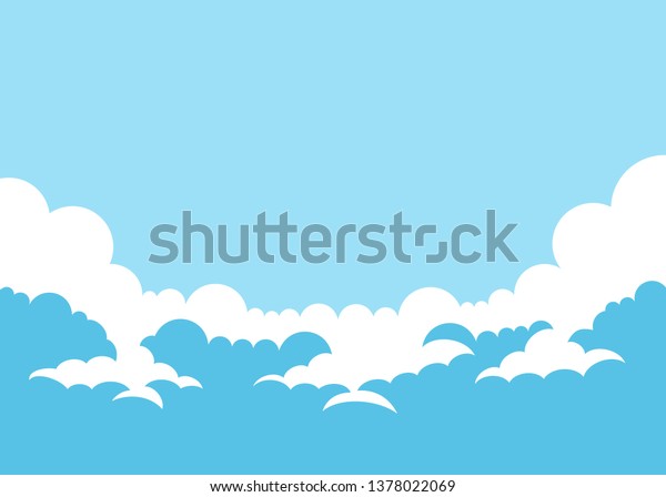 Vector Illustration Simple Sky Background Clouds Stock Vector (Royalty ...