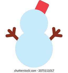 Vector Illustration Of Simple Snowman Icon