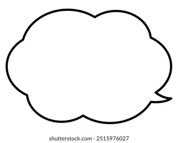 Vector illustration of a simple speech bubble. Single item, frame