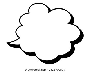 Ilustración vectorial de una simple burbuja de discurso. Un solo elemento, marco