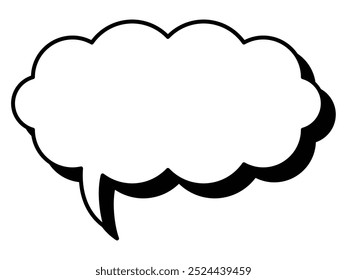 Vector illustration of a simple speech bubble. Single item, frame