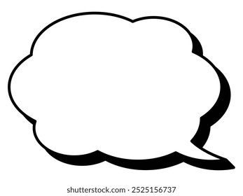 Ilustração vetorial de uma bolha de fala simples. Item único, quadro