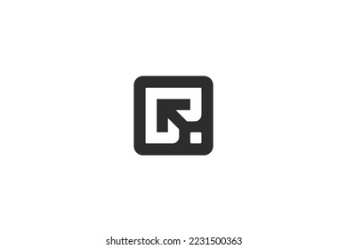 vector illustration of simple square arrow concept with L and P alphabet symbol.