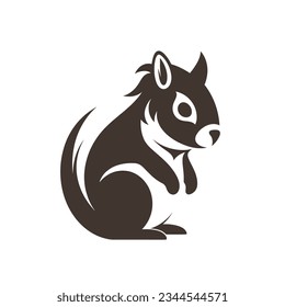 Vector illustration of a simple squirrel mascot logo concept on white background