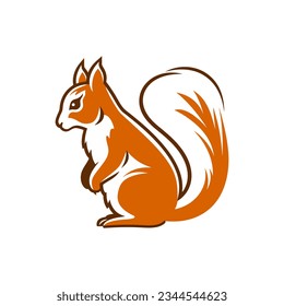 Vector illustration of a simple squirrel mascot logo concept on white background