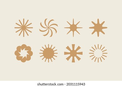 Vector illustration in simple style - design templates -sun and flowers objects