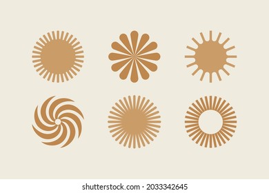 Vector illustration in simple style - design templates -sun and flowers objects