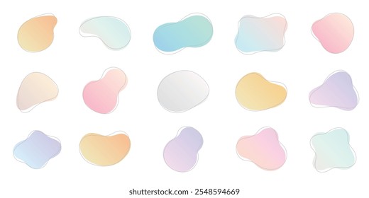 Ilustração vetorial de formas abstratas simples e elegantes decoração material feito com gradações de cores pastel