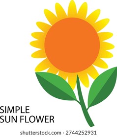 vector illustration of simple sun flower