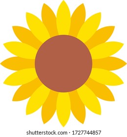 Vector illustration of simple sunflower.