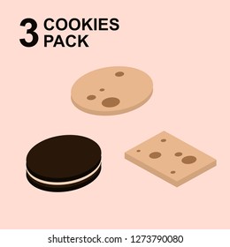 Vector illustration simple sweet cookies with flat style and simple. Can be used for web, blog, presentation, flyer, etc.