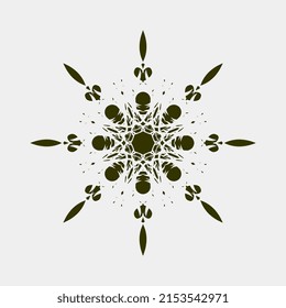 vector illustration of a simple symmetrical mandala ornament beautiful blooming flower circle isolated for wall decoration or ceramics