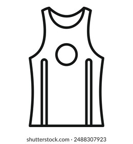 Vector illustration of a simple tank top in a clean line art style, perfect for fashion design