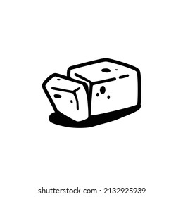 Vector illustration of simple tofu icon
