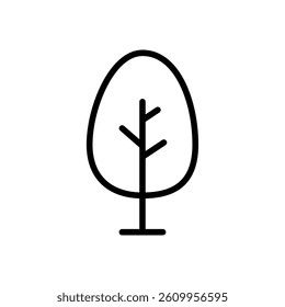 A vector illustration of a simple tree in outlined style, isolated on a white background. Ideal for nature, environment, forestry, and eco-themed designs.