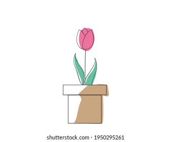 Vector illustration of a simple tulip.