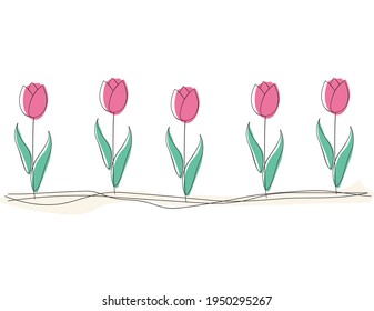 Vector illustration of a simple tulip.