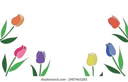 Vector illustration of a simple tulip frame