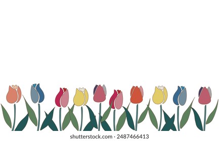 Vector illustration of a simple tulip frame