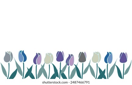 Vector illustration of a simple tulip frame