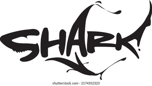 Vector Illustration Simple Typography Shark Logo Stock Vector (Royalty ...