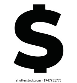 Ilustración vectorial de un sencillo icono de símbolo del dólar estadounidense. color negro y blanco, estilo de dibujo de líneas. se puede editar el color. 2500 x 2500 píxeles perfectos.