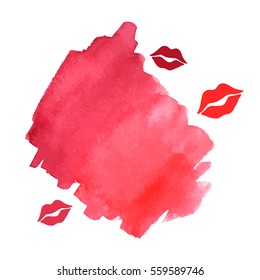 Vector illustration of a simple valentine background with kisses